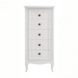 Комод высокий Aletan Majessa (Алетан Маджесса), 5 ящиков, Белый, М315W