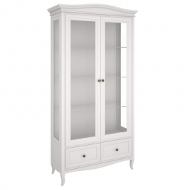 Витрина 2-дверная Aletan Majessa (Алетан Маджесса), Белый, полки стекло, 2 ящика, М603W