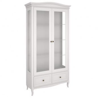 Витрина 2-дверная Aletan Majessa (Алетан Маджесса), Белый, полки стекло, 2 ящика, М603W