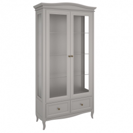 Витрина 2-дверная Aletan Majessa (Алетан Маджесса), Серый, полки стекло, 2 ящика, М603G