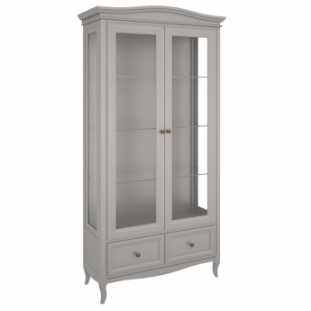 Витрина 2-дверная Aletan Majessa (Алетан Маджесса), Серый, полки стекло, 2 ящика, М603G