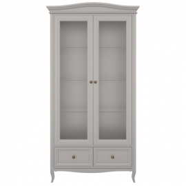 Витрина 2-дверная Aletan Majessa (Алетан Маджесса), Серый, полки стекло, 2 ящика, М603G