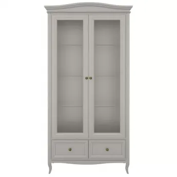 Витрина 2-дверная Aletan Majessa (Алетан Маджесса), Серый, полки стекло, 2 ящика, М603G