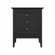 Тумба прикроватная Aletan Tesoro (Алетан Тесоро), 3 ящика, Чёрный, T303BL - Фото 1