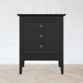Тумба прикроватная Aletan Tesoro (Алетан Тесоро), 3 ящика, Чёрный, T303BL