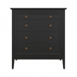 Комод Aletan Tesoro (Алетан Тесоро), 4 ящика, Чёрный, T404BL - Фото 1