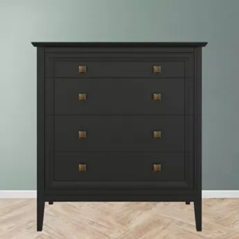 Комод Aletan Tesoro (Алетан Тесоро), 4 ящика, Чёрный, T404BL
