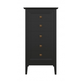 Комод высокий Aletan Tesoro (Алетан Тесоро), 5 ящиков, Чёрный, T315BL