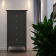 Комод высокий Aletan Tesoro (Алетан Тесоро), 5 ящиков, Чёрный, T315BL - Фото 4