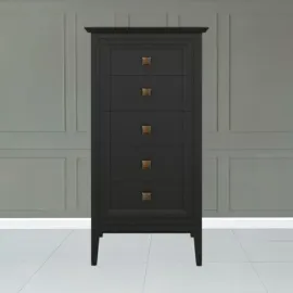 Комод высокий Aletan Tesoro (Алетан Тесоро), 5 ящиков, Чёрный, T315BL