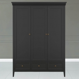 Шкаф Aletan Tesoro (Алетан Тесоро), 3-дверный, 3 ящика, Черный, T803BL