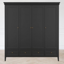 Шкаф Aletan Tesoro (Алетан Тесоро), 4-дверный, 4 ящика, Черный, T804BL