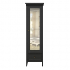 Витрина 1-дверная Aletan Tesoro (Алетан Тесоро), Черный, левая, 1 ящик, T601L/BL