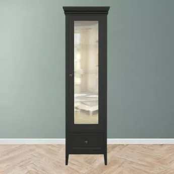 Витрина 1-дверная Aletan Tesoro (Алетан Тесоро), Черный, левая, 1 ящик, T601L/BL