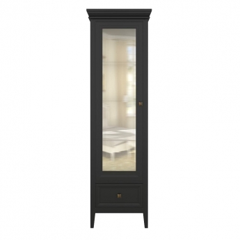 Витрина 1-дверная Aletan Tesoro (Алетан Тесоро), Черный, левая, 1 ящик, T601R/BL