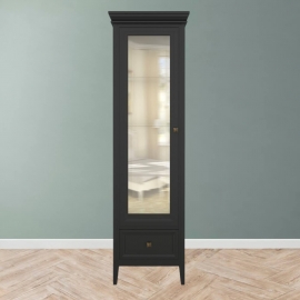 Витрина 1-дверная Aletan Tesoro (Алетан Тесоро), Черный, левая, 1 ящик, T601R/BL