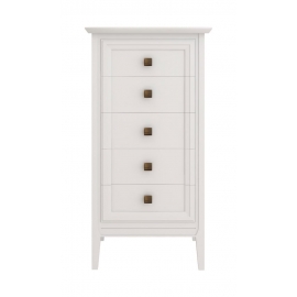 Комод высокий Aletan Tesoro (Алетан Тесоро), 5 ящиков, Белый, T315W