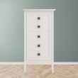 Комод высокий Aletan Tesoro (Алетан Тесоро), 5 ящиков, Белый, T315W - Фото 4
