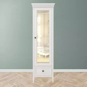 Витрина 1-дверная Aletan Tesoro (Алетан Тесоро), Белый, левая, 1 ящик, T601L/W