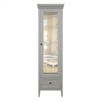 Витрина 1-дверная Aletan Tesoro (Алетан Тесоро), Серый, левая, 1 ящик, T601L/G