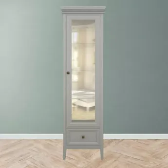 Витрина 1-дверная Aletan Tesoro (Алетан Тесоро), Серый, левая, 1 ящик, T601L/G