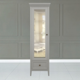 Витрина 1-дверная Aletan Tesoro (Алетан Тесоро), Серый, правая, 1 ящик, T601R/G