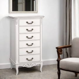 Высокий комод Aletan Marlette (Алетан Марлетт), 6 ящиков, Слоновая кость, B406