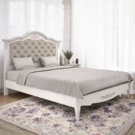 Кровать 180x200 Aletan Marlette (Алетан Марлетт), мягкое изголовье, Слоновая кость, В218