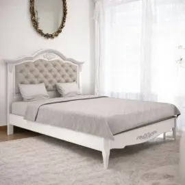 Кровать 160x200 Aletan Marlette (Алетан Марлетт), мягкое изголовье, Слоновая кость, В216