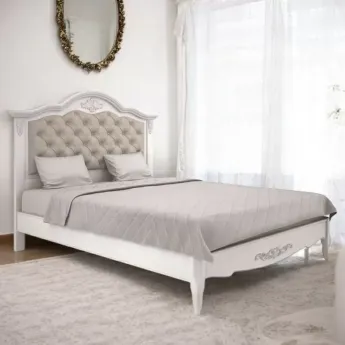 Кровать 160x200 Aletan Marlette (Алетан Марлетт), мягкое изголовье, Слоновая кость, В216