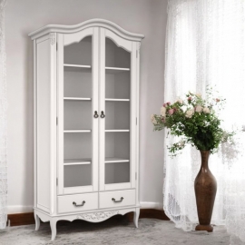 Библиотека Aletan Marlette (Алетан Марлетт), 2-дверная, Слоновая кость, полки дерево, B604