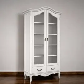 Библиотека Aletan Marlette (Алетан Марлетт), 2-дверная, Слоновая кость, полки дерево, B604