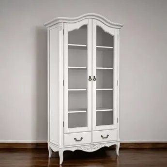Библиотека Aletan Marlette (Алетан Марлетт), 2-дверная, Слоновая кость, полки дерево, B604