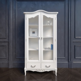 Витрина Aletan Marlette (Алетан Марлетт), 2-дверная, 2 ящика, с зеркалом, Слоновая кость, В603/1