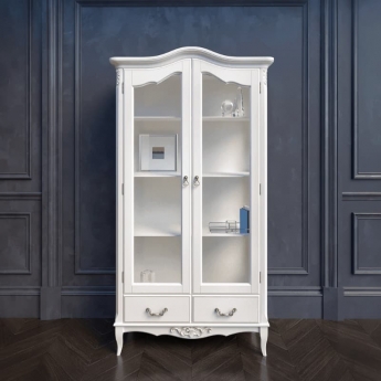 Витрина Aletan Marlette (Алетан Марлетт), 2-дверная, 2 ящика, с зеркалом, Слоновая кость, В603/1