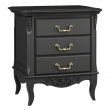 Тумба прикроватная Aletan Marlette (Алетан Марлетт), 3 ящика, Черный лак, В303BL - Фото 1