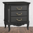 Тумба прикроватная Aletan Marlette (Алетан Марлетт), 3 ящика, Черный лак, В303BL - Фото 2