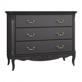Комод Aletan Marlette (Алетан Марлетт), 3 ящика, Черный лак, В401BL