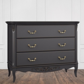 Комод Aletan Marlette (Алетан Марлетт), 3 ящика, Черный лак, В401BL