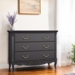 Комод Aletan Marlette (Алетан Марлетт), 3 ящика, Черный лак, В401BL - Фото 3
