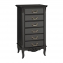 Высокий комод Aletan Marlette (Алетан Марлетт), 6 ящиков, Черный лак, В406BL
