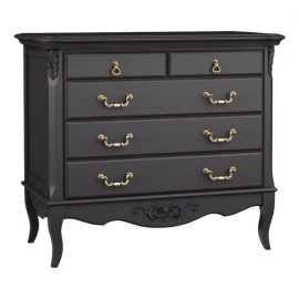 Комод Aletan Marlette (Алетан Марлетт), 5 ящиков, Черный лак, В405BL