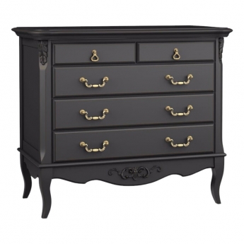Комод Aletan Marlette (Алетан Марлетт), 5 ящиков, Черный лак, В405BL