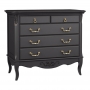 Комод Aletan Marlette (Алетан Марлетт), 5 ящиков, Черный лак, В405BL