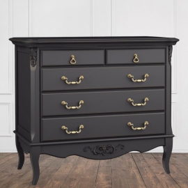 Комод Aletan Marlette (Алетан Марлетт), 5 ящиков, Черный лак, В405BL