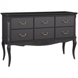 Консоль Aletan Marlette (Алетан Марлетт), 6 ящиков, Черный лак, В906BL
