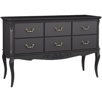Консоль Aletan Marlette (Алетан Марлетт), 6 ящиков, Черный лак, В906BL