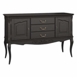 Прилавок Aletan Marlette (Алетан Марлетт), 3 ящика и 2 дверцы, Черный лак, В907BL