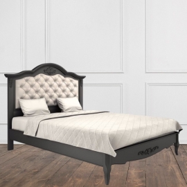 Кровать 180x200 Aletan Marlette (Алетан Марлетт), мягкое изголовье, Черный лак, В218BL