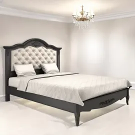 Кровать 160x200 Aletan Marlette (Алетан Марлетт), мягкое изголовье, Черный лак, В216BL